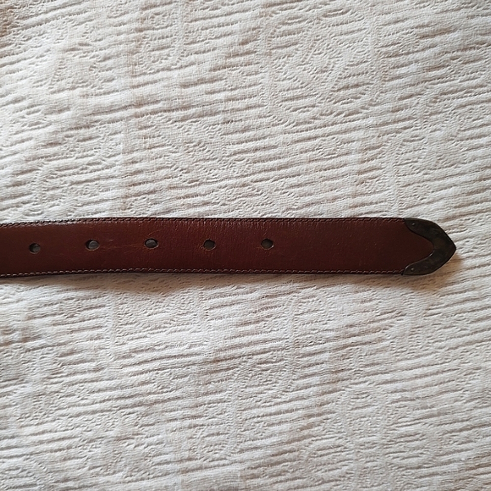 VTG Ralph Lauren Genuine Alligator Belt Sterling Silver 1985 Brown 26 - Picture 13 of 16